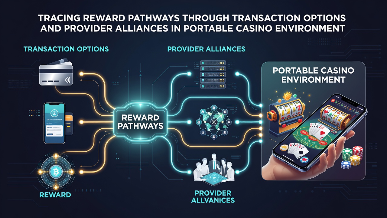 Illustration von Provider-Partnerschaften und Belohnungsakkumulation in mobilen Casinos